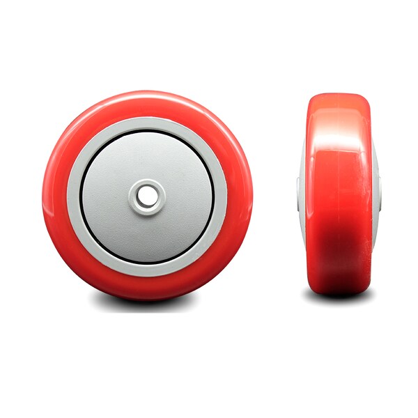 Service Caster SCC - 4" Red Poly on Polyolefin Wheel Only - 3/8" Bore - 350 lbs Capacity SCC-PPUB414-RED - main